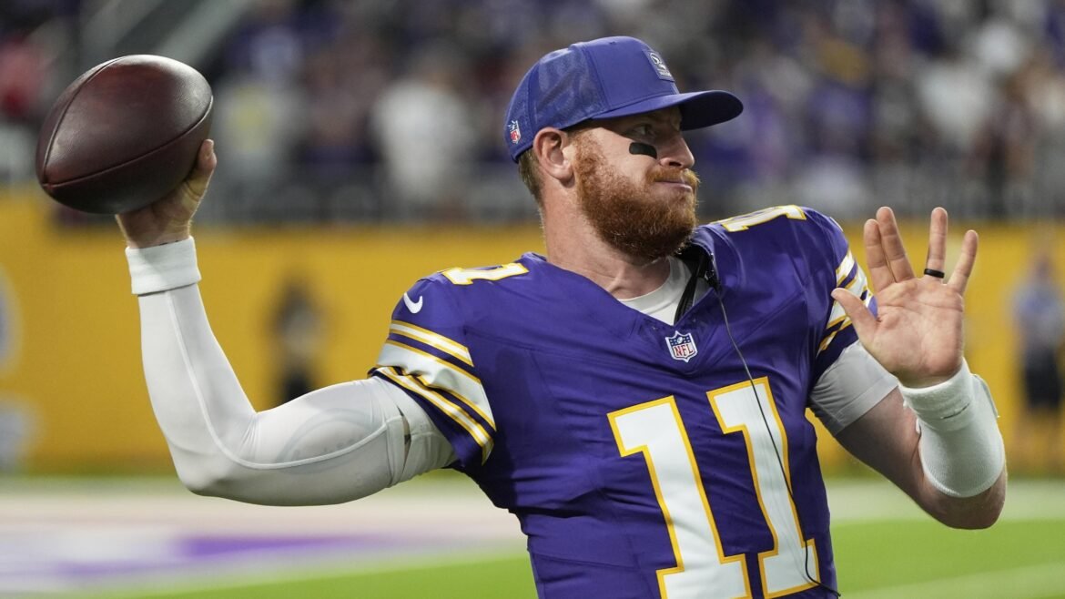 Carson Wentz dos Vikings está prestes a se tornar o 1º QB da NFL a iniciar por 6 times em 6 anos