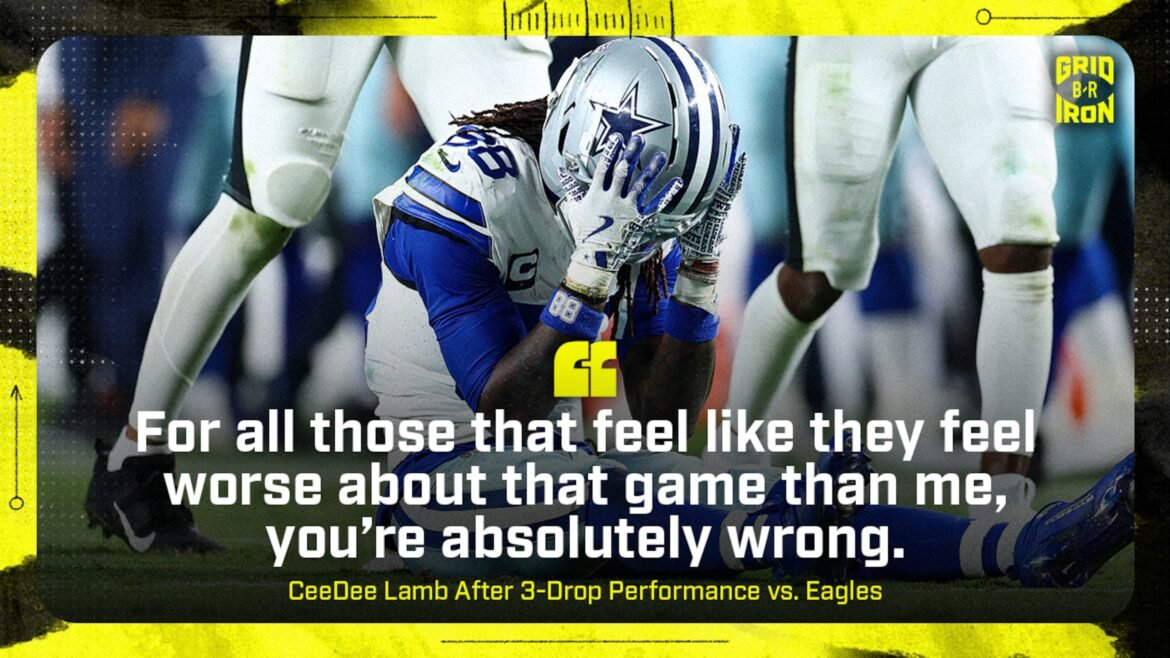 CeeDee Lamb, dos Cowboys, diz que não dormiu muito após erros na derrota para os Eagles