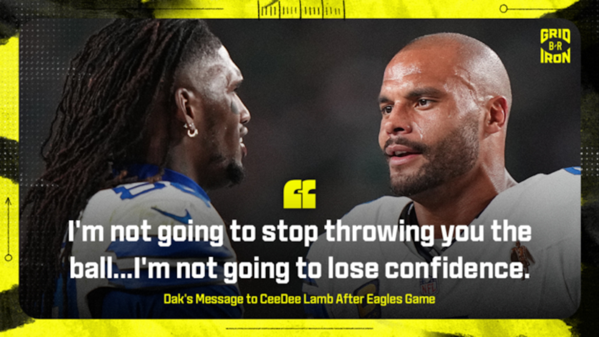 Dak Prescott Revela Mensagem para CeeDee Lamb Após WR do Cowboys Pedir Desculpas pelas Quedas na Derrota