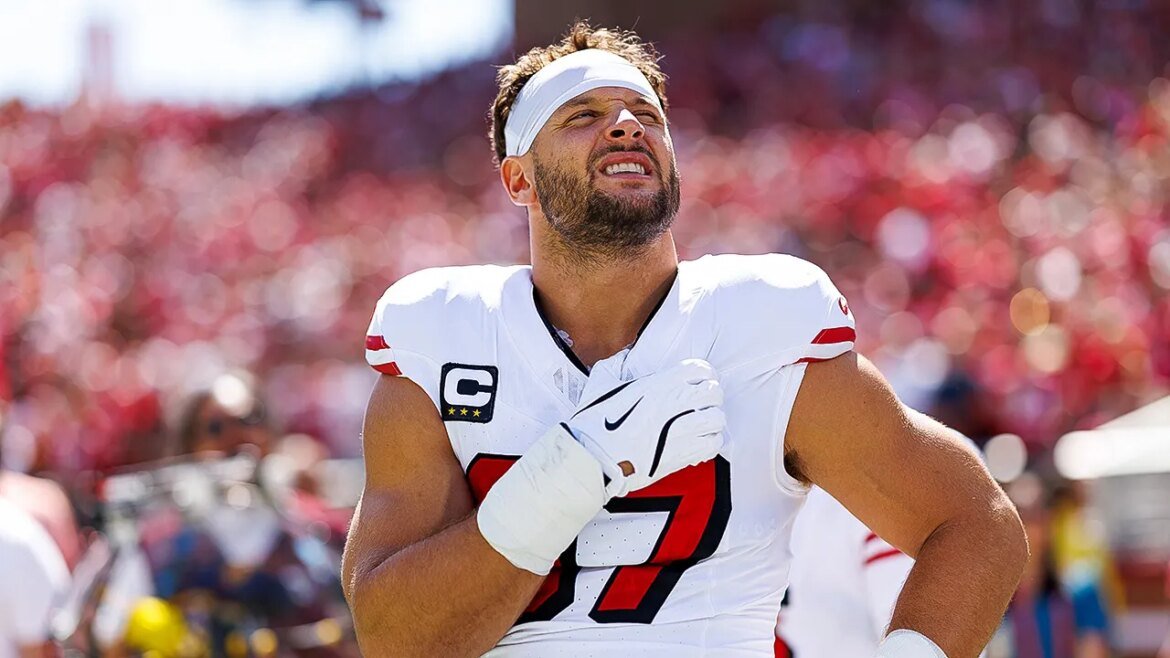 Nick Bosa dos 49ers sofre lesão no ligamento cruzado anterior que encerra a temporada na vitória sobre os Cardinals: relatório