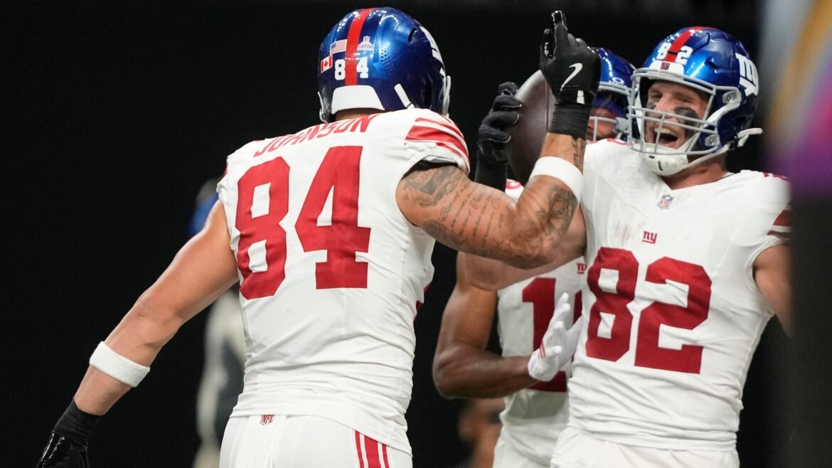 Jaxson Dart e o Conselho de Fantasia de Theo Johnson Após Múltiplos TDs dos Giants contra os Saints