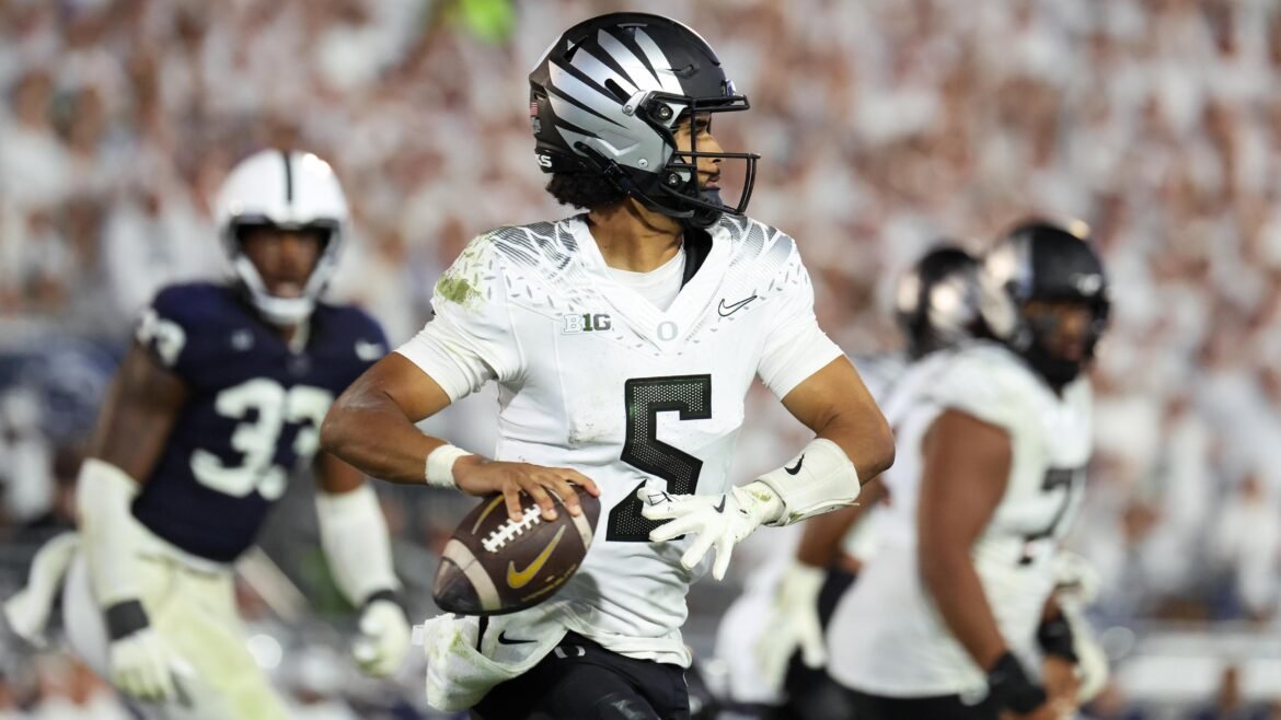 O Potencial de Dante Moore de Oregon é um 'Grand Slam' aos Olhos dos Times da NFL, Diz Mel Kiper