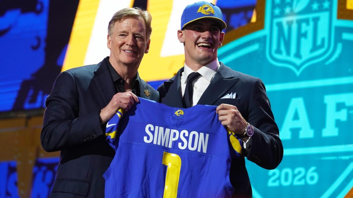 Sean McVay Reage à Escolha de Ty Simpson em Novo Vídeo dos Rams com o GM Les Snead Após o Draft da NFL